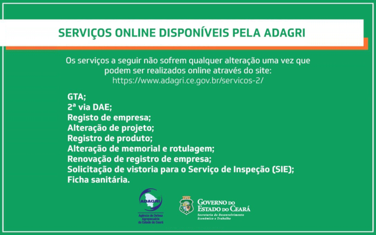 Adagri disponibiliza Serviços Online