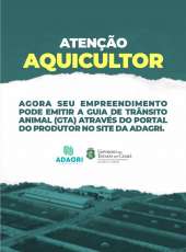 GTA para animais aquáticos pode ser emitido através do Portal do Produtor