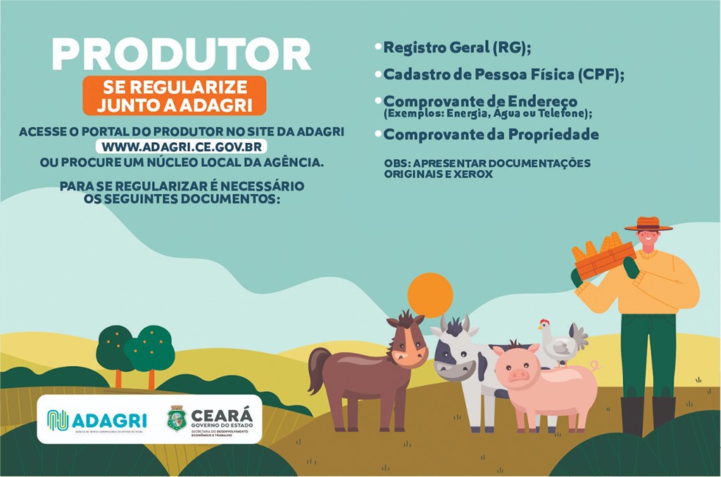 Produtores inadimplentes junto a Adagri devem se regularizar para acessar os programas estaduais de fomento a agropecuária