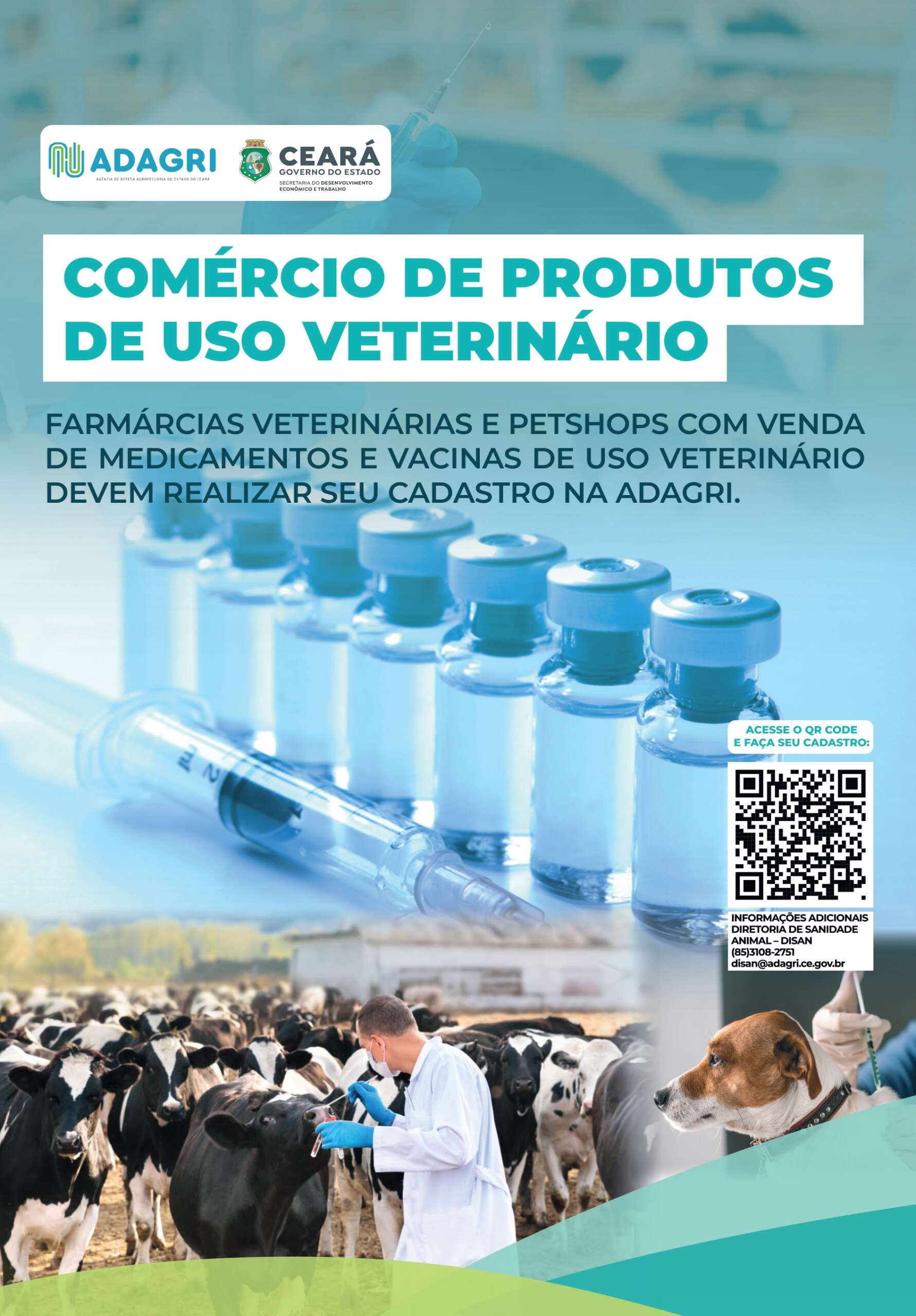 Estabelecimentos que comercializam produtos de uso veterinário devem se cadastrar junto a Adagri