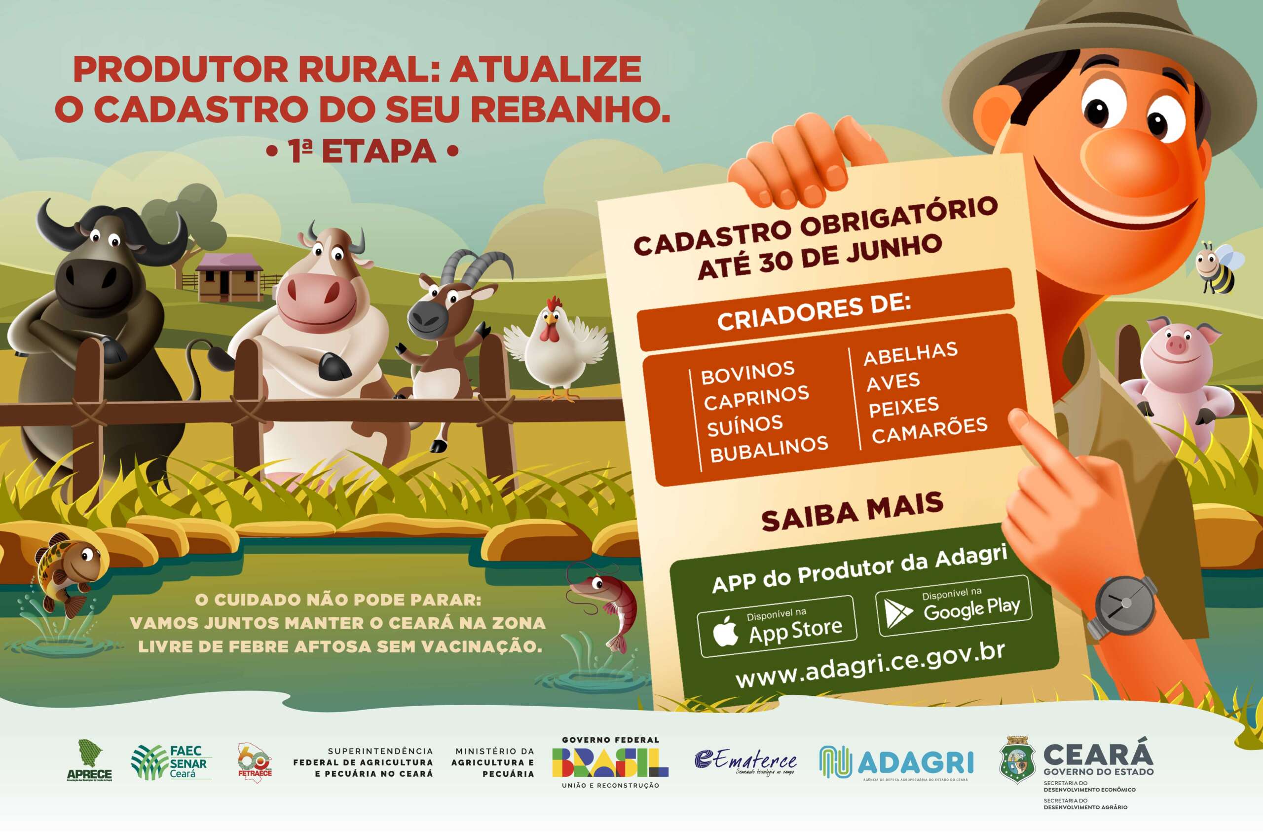 Campanha de Atualização Cadastral é obrigatória a todos os produtores, propriedades rurais e rebanhos